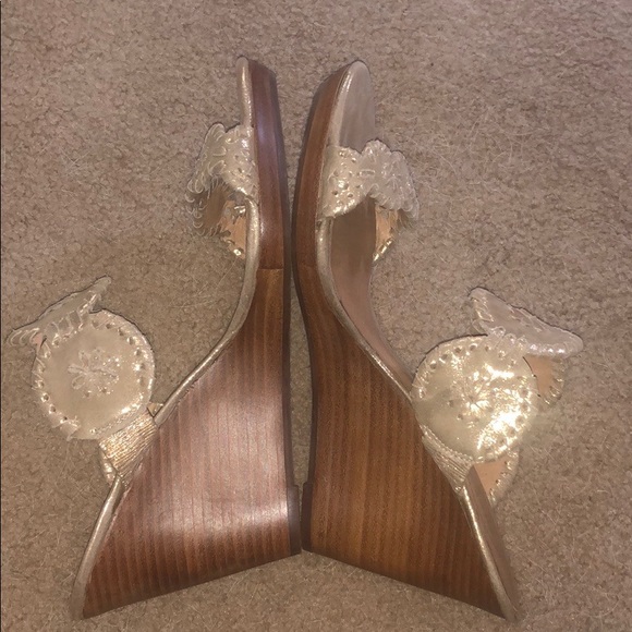 Jack Rogers size 10 Luccia platinum slide wedges - Picture 3 of 8